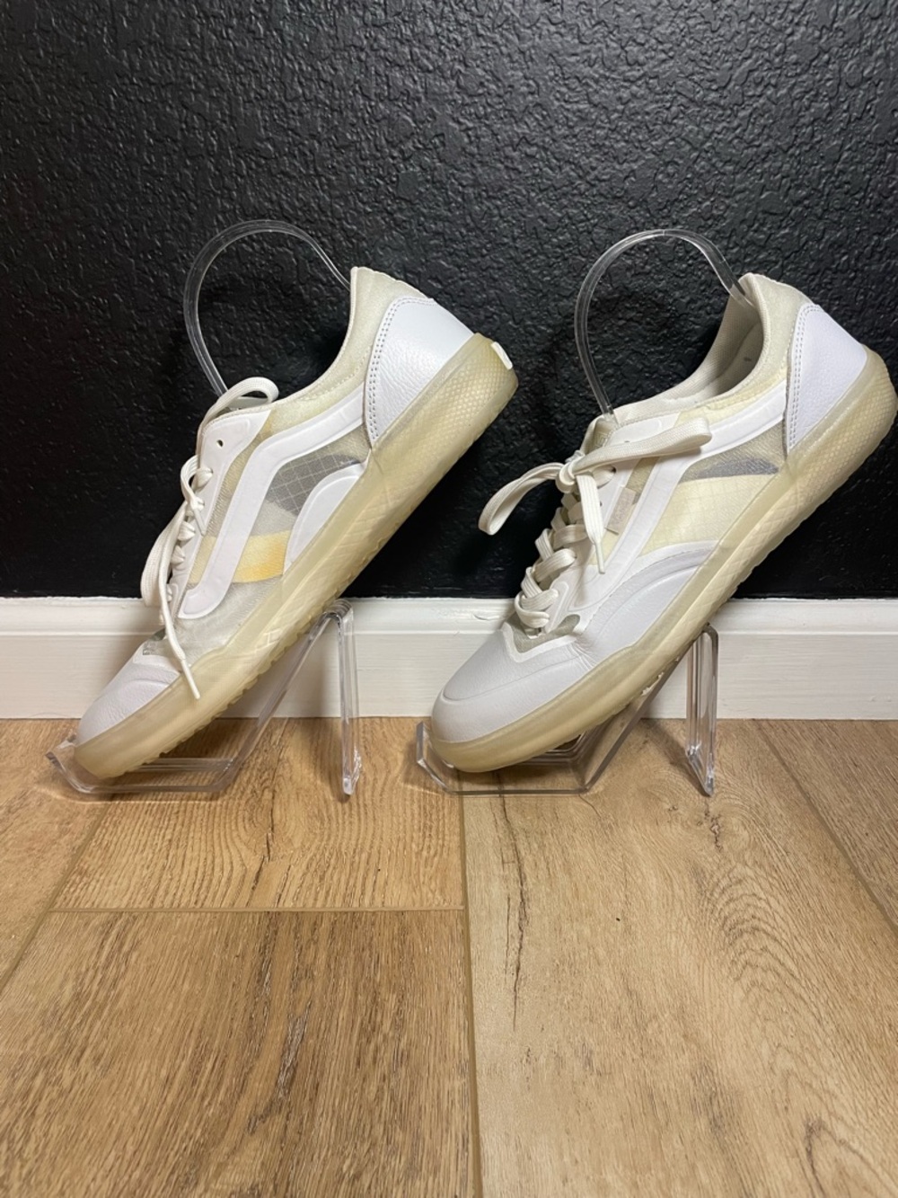 Vans Women's White and Cream Low-Top Sneakers with Translucent Sole